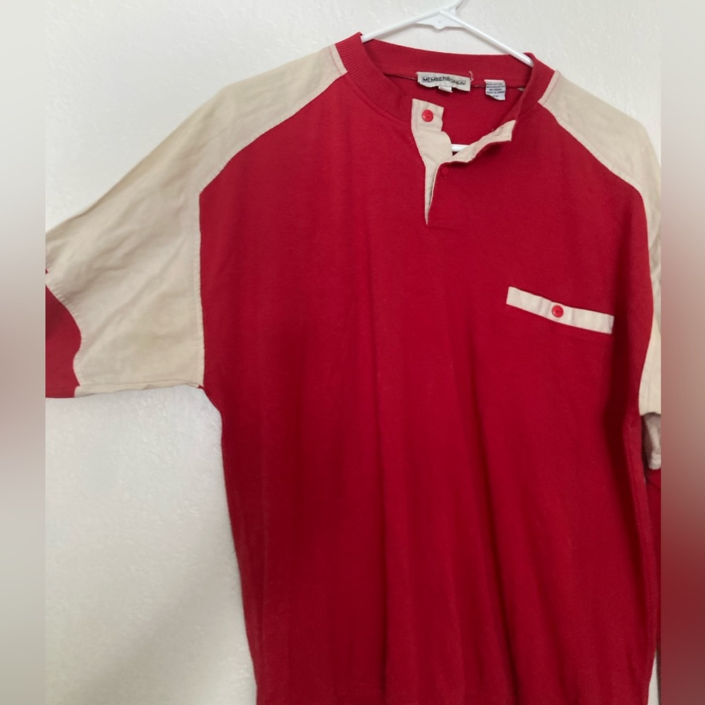Members Only Red and White Vintage Sweater -M/L- very SOFT
